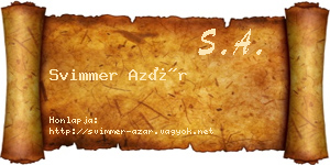 Svimmer Azár névjegykártya